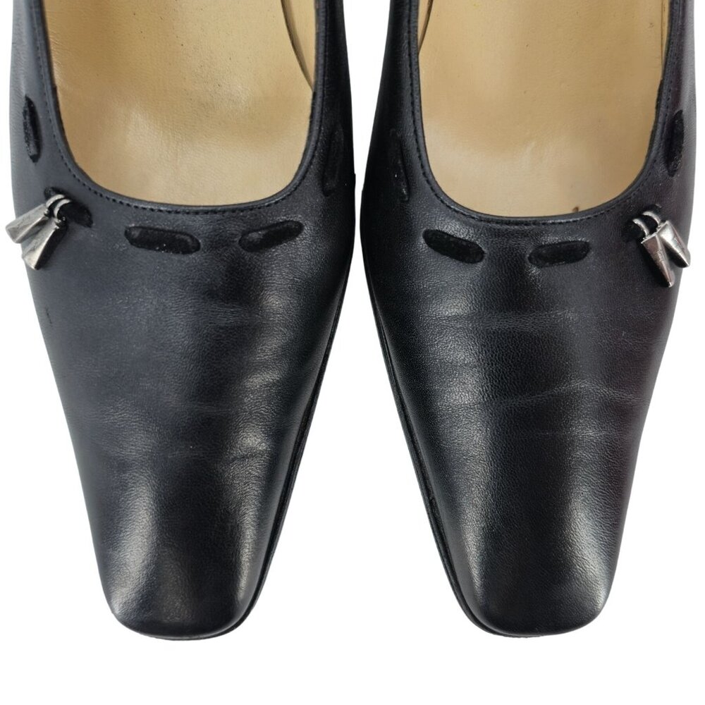 Vintage Salvatore Ferragamo Classic Black Leather Dress Heels Pump Women 8.5AAAA - Picture 3 of 15